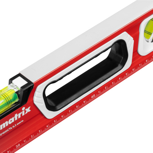 Уровень алюминиевый, магнит, фрезерованный, 3 глазка (1 зеркальный) двухкомпонентные рукоятки, 600 мм Matrix купить в Москве с доставкой по всей России | ProtosMarket.ru