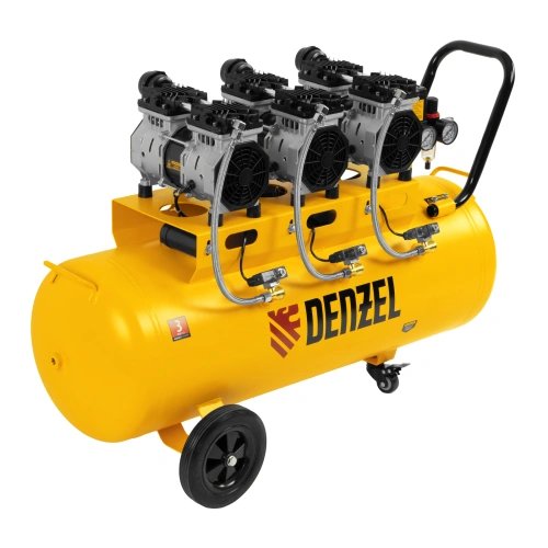 Компрессор безмасляный, малошумный DLS 1800/100,1800 Вт, 3x600, 100 л, 345 л/мин Denzel по ценам производителя в Казани с доставкой по всей России