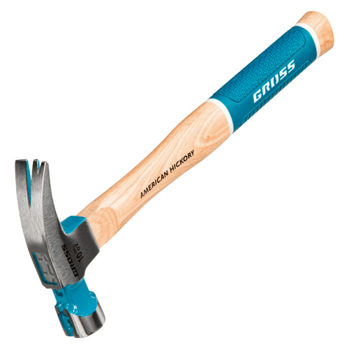 Молоток-гвоздодер, 280 г, угол 75, магнит, обрезиненная рукоятка American hickory GROSS купить в Москве с доставкой по всей России | ProtosMarket.ru