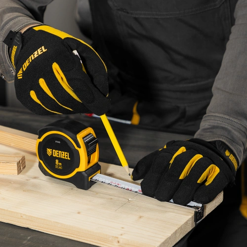 Рулетка 8м х 25мм, двухкомп. корпус, магнитный обрезиненный зацеп Denzel по ценам производителя в Казани с доставкой по всей России