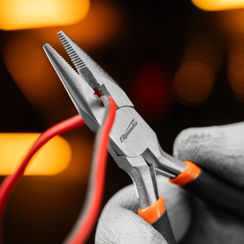 Длинногубцы прямые Mini, 130 мм, никелированные, авторазжим Sparta купить в Москве с доставкой по всей России | ProtosMarket.ru