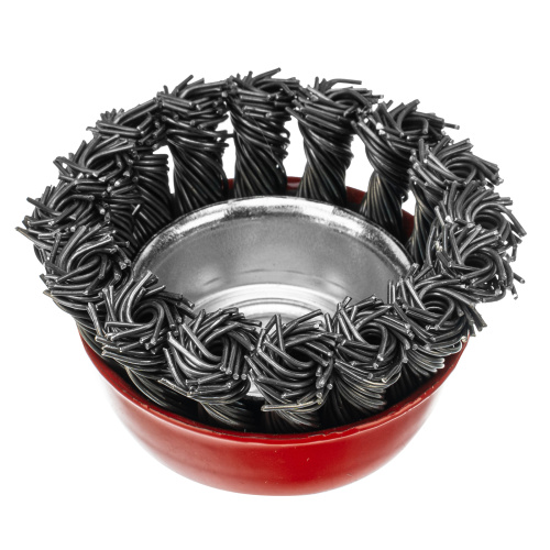 Щетка для УШМ, 65 мм, М14, "чашка", крученая проволока 0.8 мм Matrix по ценам производителя в Казани с доставкой по всей России