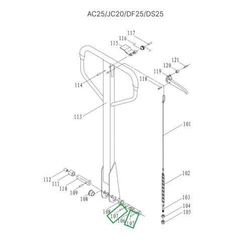 Штифт крепления оси ручки (5 мм) для гидравлических тележек AC25, DF25, JC20, AC30 по ценам производителя в Казани с доставкой по всей России