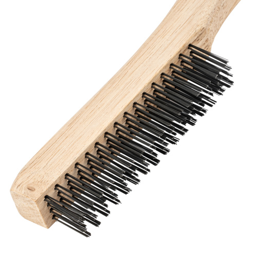 Щетка зачистная четырехрядная, закаленная прямая проволока с деревянной ручкой Сибртех по ценам производителя в Казани с доставкой по всей России