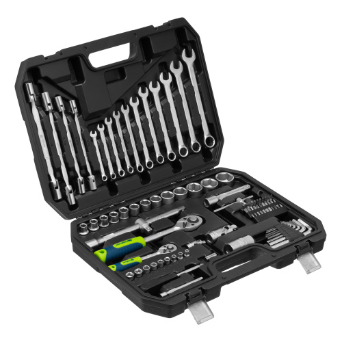 Набор инструментов, 1/2", 1/4", пластиковый кейс 89 предметов Сибртех купить в Москве с доставкой по всей России | ProtosMarket.ru