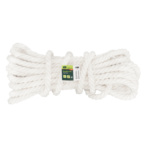 Веревка х/б, D 18 мм, L 11 м, крученая, 567 кгс Сибртех купить в Москве с доставкой по всей России | ProtosMarket.ru