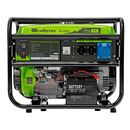 Генератор бензиновый БС-6500Э, 5.5 кВт, 230В, четырехтактный, 25 л, электростартер Сибртех купить в Москве с доставкой по всей России | ProtosMarket.ru