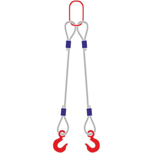 Строп канатный 2СК,  с 2 крюками 3,2Т x 2М купить в Москве с доставкой по всей России | ProtosMarket.ru