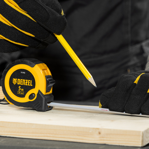 Рулетка 5м х 19мм, двухкомп. корпус, кнопка-пауза Denzel купить в Москве с доставкой по всей России | ProtosMarket.ru