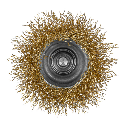 Щетка для дрели, 50 мм, "чашка" со шпилькой, латунированная витая проволока Matrix по ценам производителя в Казани с доставкой по всей России