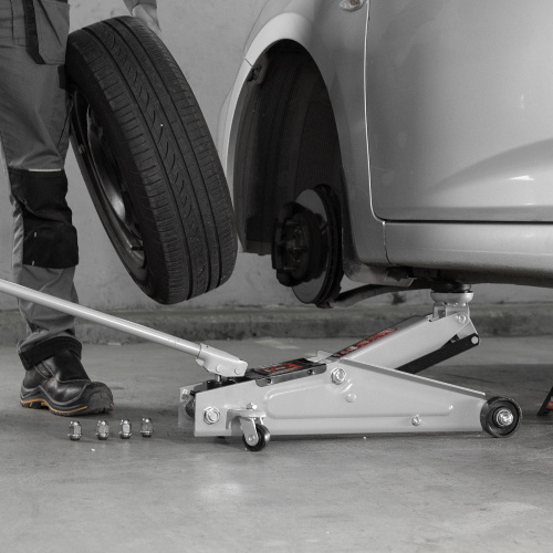 Домкрат гидравлический подкатной, 3 т, высота подъема 130-410 мм, поворотная ручка Matrix купить в Москве с доставкой по всей России | ProtosMarket.ru