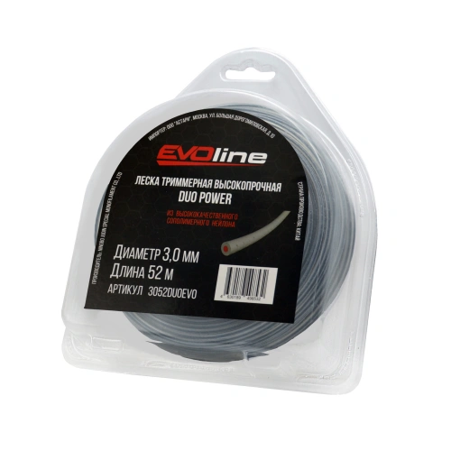 Леска (корд) триммерная EVOline DUO POWER (3.0 мм, 52 метра) по ценам производителя в Казани с доставкой по всей России