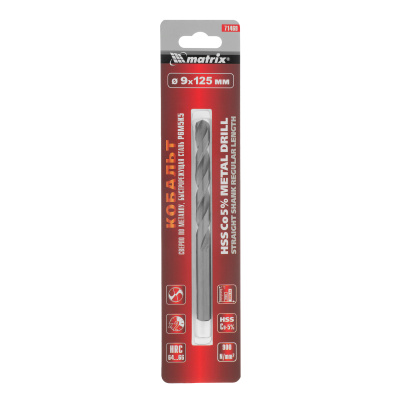 Сверло по металлу, 9 мм, HSS Co-5% Matrix купить в Москве с доставкой по всей России | ProtosMarket.ru