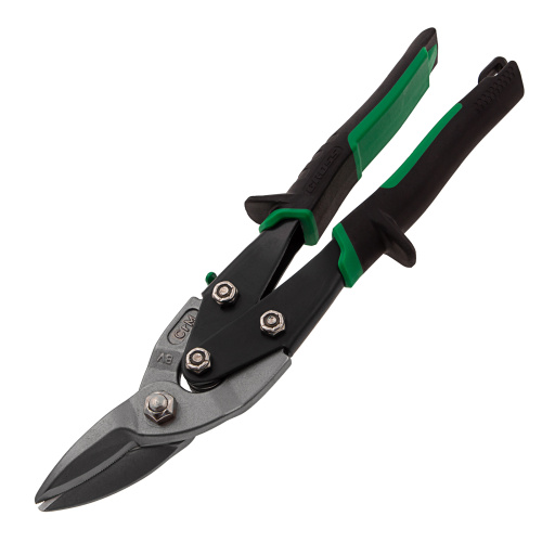 Ножницы по металлу "Piranha", 250 мм, прямой и правый рез, сталь СrMo, двухкомпонентные рукоятки Gross купить в Москве с доставкой по всей России | ProtosMarket.ru