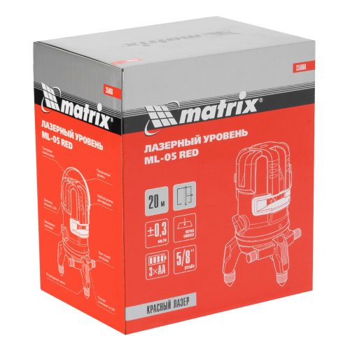 Лазерный уровень ML 05 Red, 20 м, 635 нм, резьба 5/8" Matrix купить в Москве с доставкой по всей России | ProtosMarket.ru