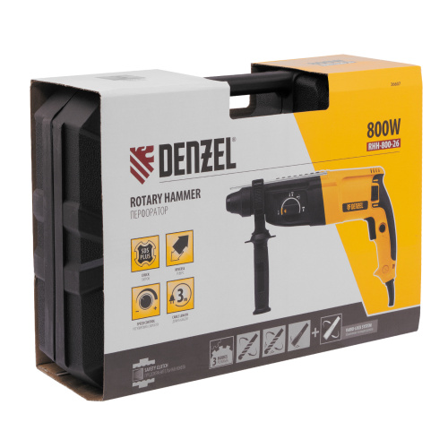 Перфоратор электрический RHH-800-26, SDS-plus, 800 Вт, 3 Дж, 3 плюс 1 реж. Denzel купить в Москве с доставкой по всей России | ProtosMarket.ru