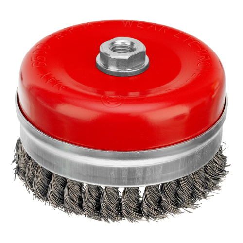 Щетка для УШМ Heavy Duty, 125 мм, М14, "чашка", крученая проволока 0.5 мм Matrix по ценам производителя в Казани с доставкой по всей России