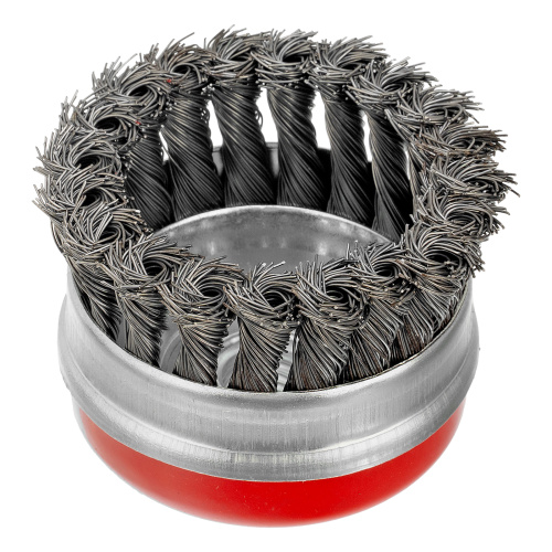 Щетка для УШМ Heavy Duty, 80 мм, М14, "чашка", крученая проволока 0.5 мм Matrix по ценам производителя в Казани с доставкой по всей России