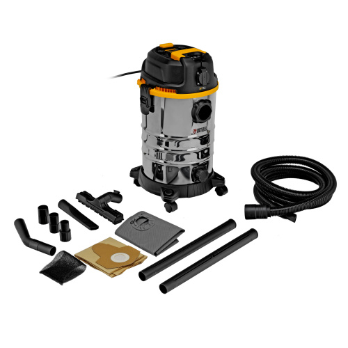 Пылесос строительный RVC30, 1400 Вт, бак 30 л, шланг 3 м, розетка с автосинхр. Denzel купить в Москве с доставкой по всей России | ProtosMarket.ru