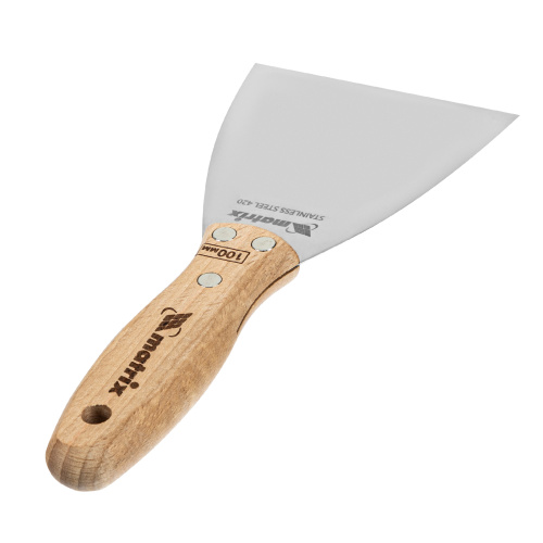 Шпательная лопатка из нержавеющей стали, 100 мм, буковая рукоятка, EFP Matrix купить в Москве с доставкой по всей России | ProtosMarket.ru