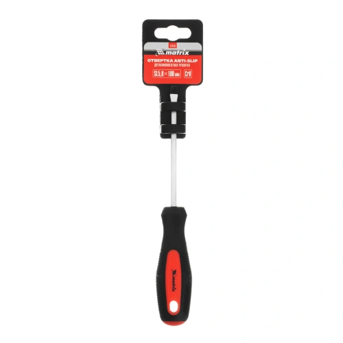 Отвертка Anti-Slip, SL5 х 100 мм, CrV, двухкомпонентная рукоятка Matrix купить в Москве с доставкой по всей России | ProtosMarket.ru