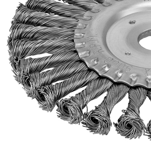 Щетка для УШМ 175 мм, посадка 22.2 мм, плоская, крученая металлическая проволока Сибртех по ценам производителя в Казани с доставкой по всей России