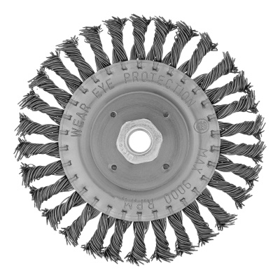 Щетка для УШМ 150 мм, М14, плоская, крученая проволока 0.8 мм Matrix по ценам производителя в Казани с доставкой по всей России