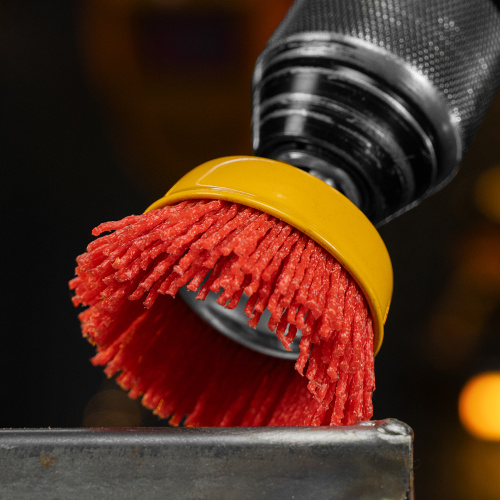 Щетка для дрели, 65 мм, Чашка, со шпилькой, нейлоновая щетина Denzel по ценам производителя в Казани с доставкой по всей России