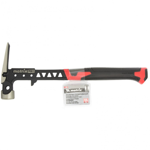 Молоток строительный, 450 г, цельнокованый, боек с магнитом, двухкомпонентная обрезиненная рукоятка Matrix Pro купить в Москве с доставкой по всей России | ProtosMarket.ru