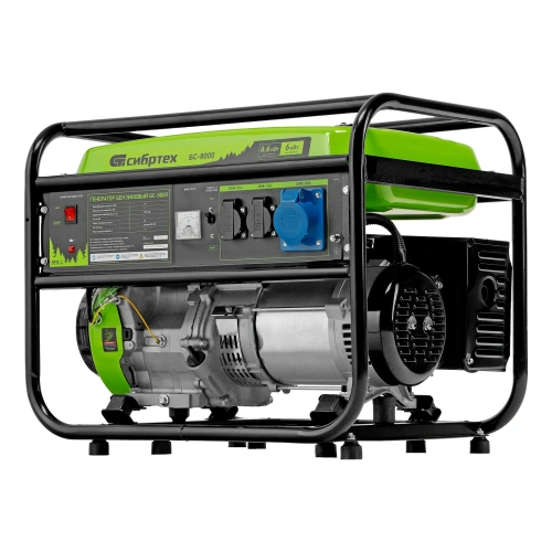 Генератор бензиновый БС-8000, 6,6 кВт, 230В, четырехтактный, 25 л, ручной стартер Сибртех купить в Москве с доставкой по всей России | ProtosMarket.ru
