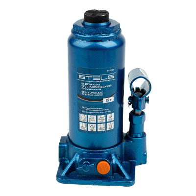Домкрат гидравлический бутылочный, 5 т, H подъема 197-382 мм Stels купить в Москве с доставкой по всей России | ProtosMarket.ru