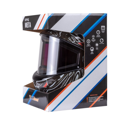 Маска сварщика КОРУНД МЕГА "чёрная" (ф-р MEGA, внеш. регулировка) в коробке купить в Москве с доставкой по всей России | ProtosMarket.ru