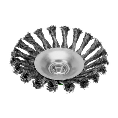 Щетка для УШМ, 125 мм, М14, "тарелка", крученая металлическая проволока Сибртех по ценам производителя в Казани с доставкой по всей России