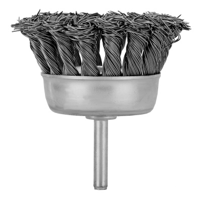 Щетка для дрели, 65 мм, "чашка" со шпилькой, крученая металлическая проволока Matrix по ценам производителя в Казани с доставкой по всей России