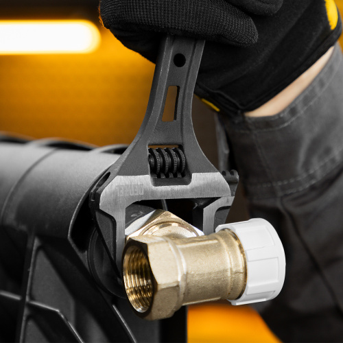 Ключ разводной, 200 мм, CrV, кованый Denzel по ценам производителя в Казани с доставкой по всей России