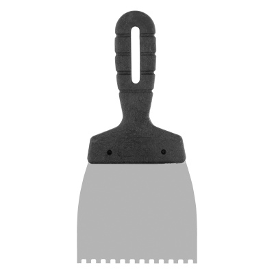 Шпатель из нержавеющей стали, 100 мм, зуб 4 х 4 мм, пластмассовая ручка Сибртех купить в Москве с доставкой по всей России | ProtosMarket.ru