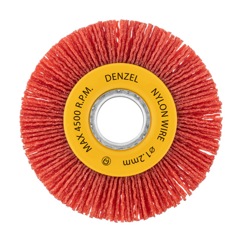 Щетка для УШМ, 100 мм, Плоская, нейлоновая щетина, посадка 22,2 мм Denzel по ценам производителя в Казани с доставкой по всей России