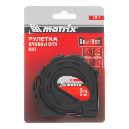 Рулетка Black,5 м х 19 мм,обрезиненный корпус Matrix по ценам производителя в Казани с доставкой по всей России