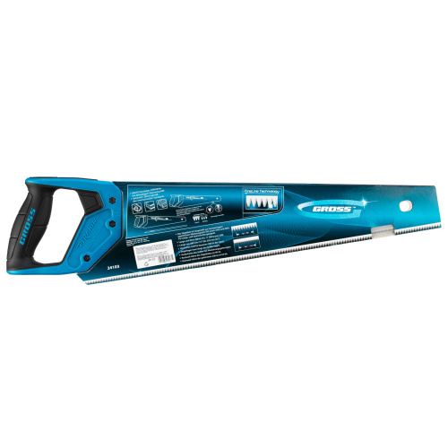 Ножовка по дереву "Piranha", 450 мм, 11-12 TPI, зуб-3D, каленый зуб, двухкомпонентная рукоятка Gross купить в Москве с доставкой по всей России | ProtosMarket.ru