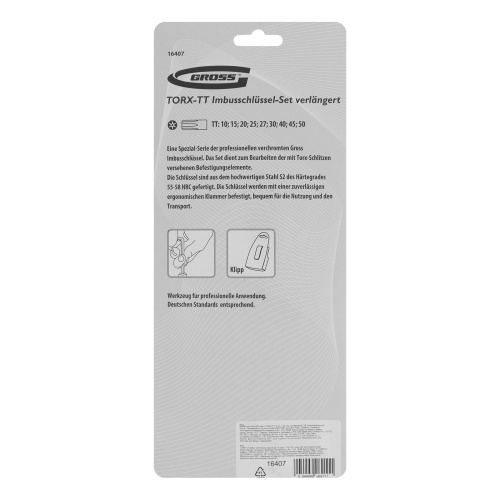 Набор ключей имбусовых Torx -TT, 9 шт: T10-T50, удлиненные, S2, сатинированные Gross купить в Москве с доставкой по всей России | ProtosMarket.ru