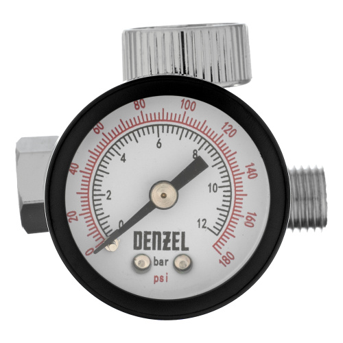 Регулятор давления с манометром для краскораспылителя K1500, 12 бар, 1/4" Denzel купить в Москве с доставкой по всей России | ProtosMarket.ru