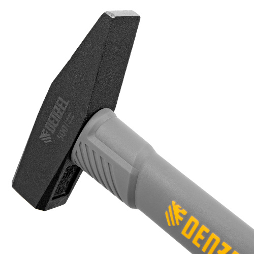 Молоток слесарный, 500 г, кованый, фибергласовая рукоятка c TPR покрытием Denzel по ценам производителя в Казани с доставкой по всей России