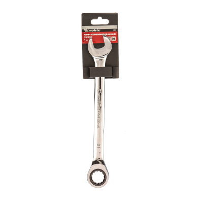 Ключ комбинированный трещоточный, 21 мм, CrV, зеркальный хром Matrix купить в Москве с доставкой по всей России | ProtosMarket.ru