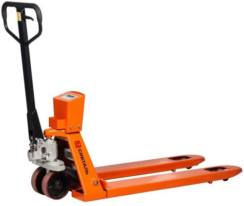 Гидравлическая тележка (рокла) ACR-ES c весами, 2,5 т, Вилы: 1150 Х 550, СибТаль, полиуретановые колеса купить в Москве с доставкой по всей России | ProtosMarket.ru