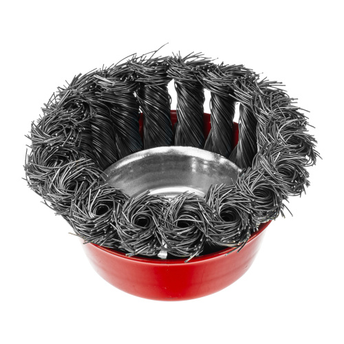 Щетка для УШМ, 75 мм, М14, "чашка", крученая проволока 0.35 мм Matrix по ценам производителя в Казани с доставкой по всей России