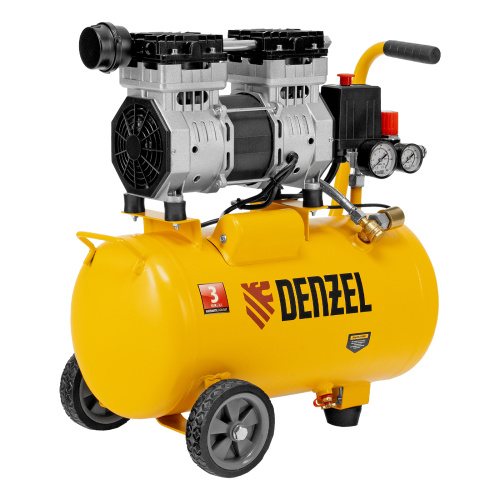Компрессор DLS950/24 безмаслянный малошумный 950 Вт, 165 л/мин, ресивер 24 л Denzel купить в Москве с доставкой по всей России | ProtosMarket.ru