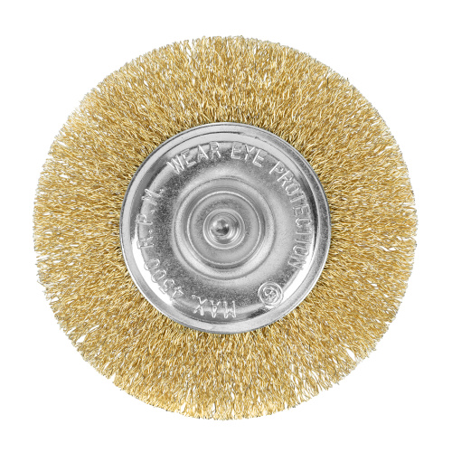 Щетка для дрели 100 мм, плоская со шпилькой, латунированная витая проволока Matrix по ценам производителя в Казани с доставкой по всей России