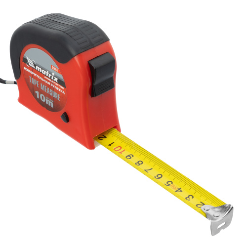 Рулетка Double fixation,10 м х 25 мм,обрезиненный корпус,двойная плавная фиксация Matrix по ценам производителя в Казани с доставкой по всей России