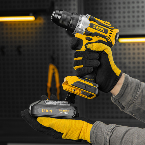 Дрель-шуруповерт аккумуляторная, бесщет. BLDL-18-02 Li-Ion, 18 В Denzel купить в Москве с доставкой по всей России | ProtosMarket.ru