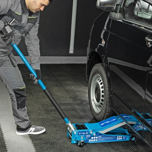 Домкрат гидравлический подкатной, быстрый подъем, 3т Low Profile Quick, 75-515 мм, профессиональный Stels по ценам производителя в Казани с доставкой по всей России